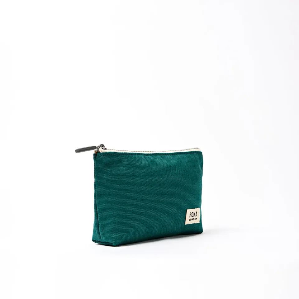 Roka London Maida Vale pouch Teal bomuldscanvas 2,2 liter