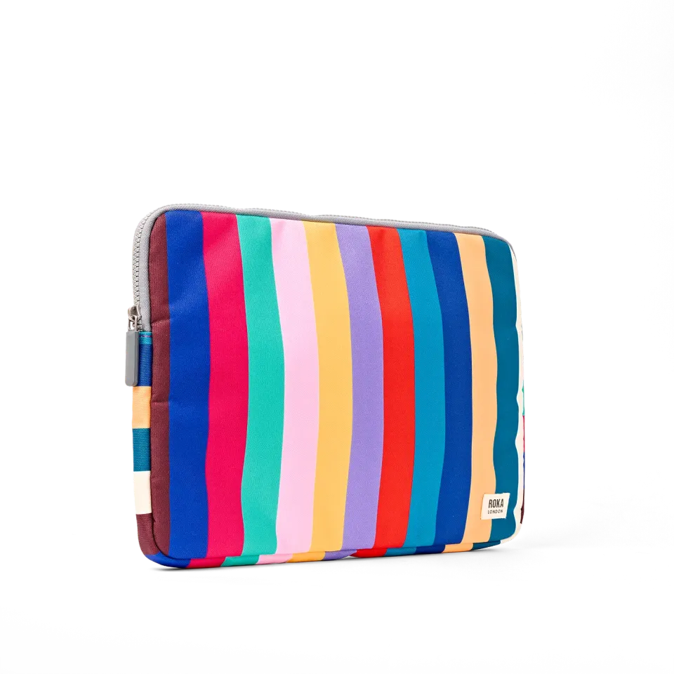 Roka London Brick Lane laptopsleeve Wide Multi Stripe 14 polstret