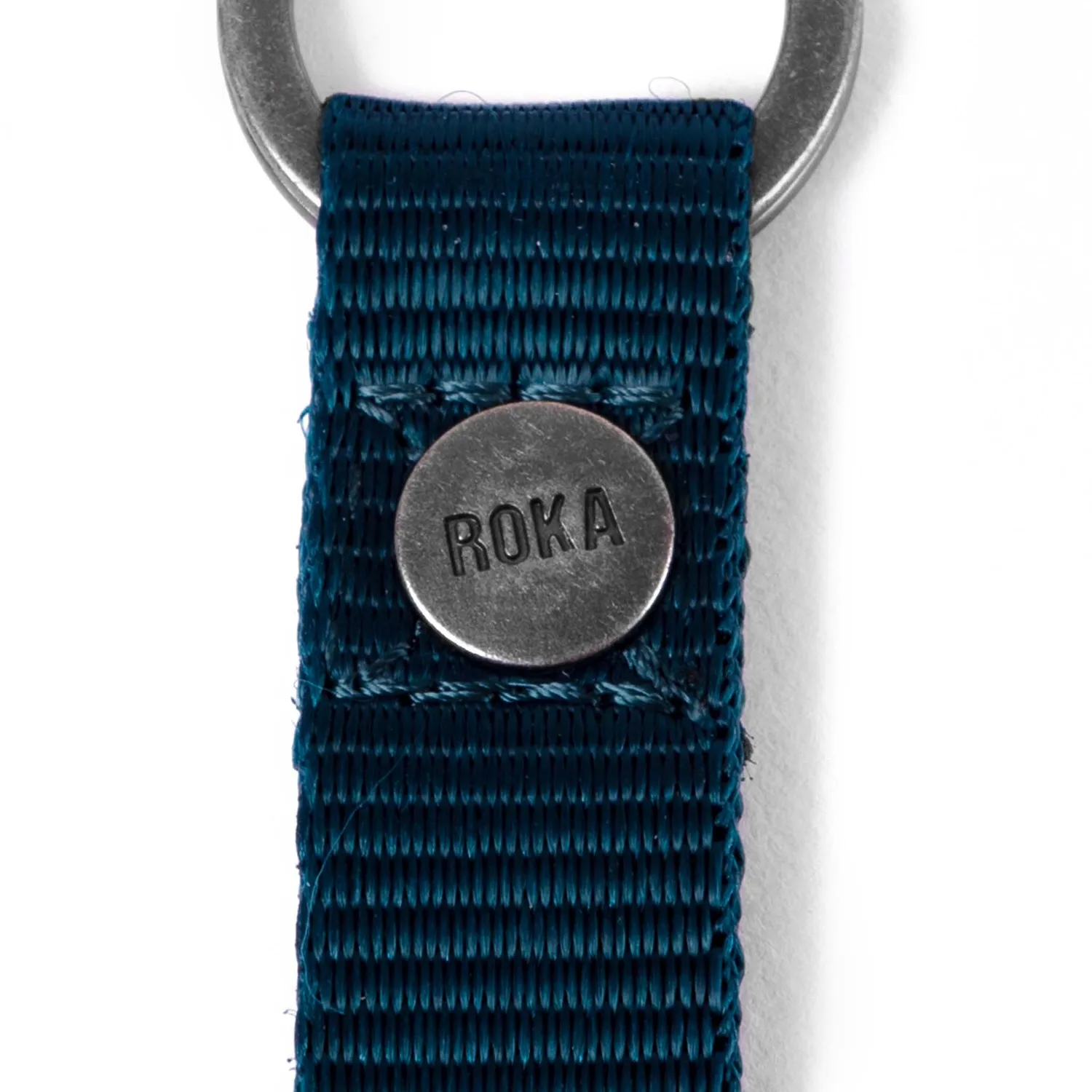 Roka London Portland nøglering teal genbrugscanvas