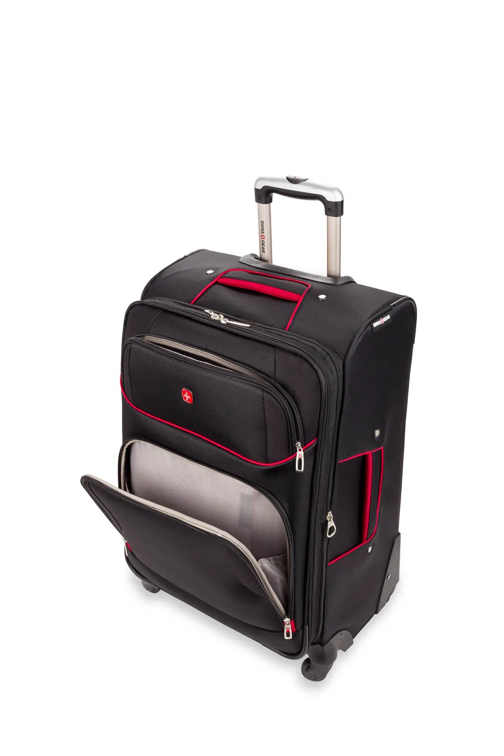 Swissgear 7317 Medium checked spinner kuffert sort/rød