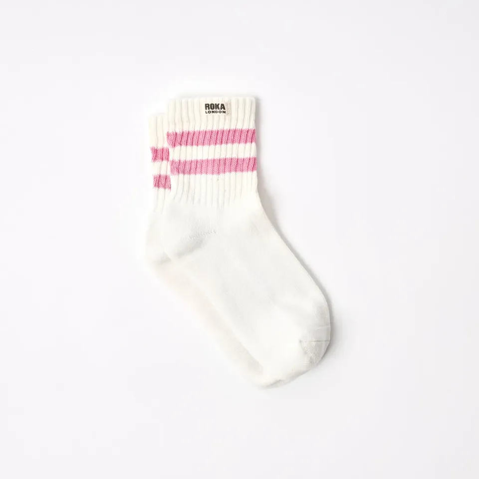Roka London Windsor strømper 36-42 lyserød bomuld