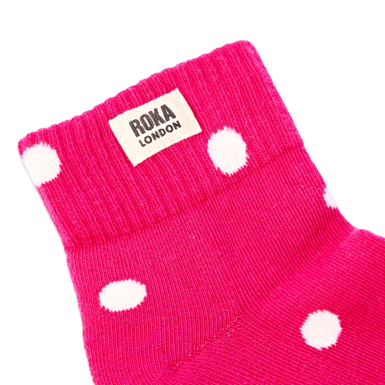 Roka London Wembley ankelstrømper pink dot øko-bomuld