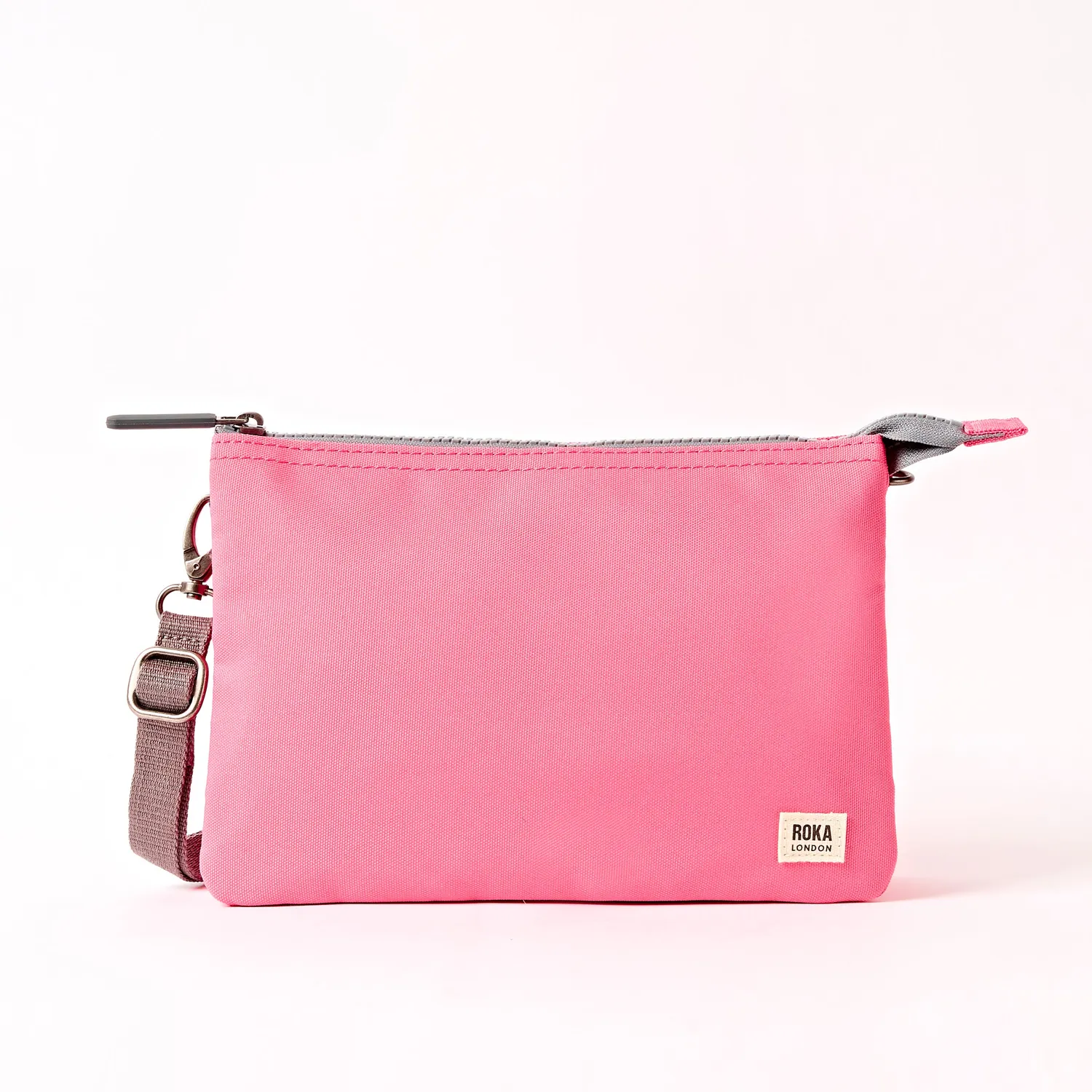 Roka London Carnaby Crossbody Bag clutch XL pink 0,5 liter