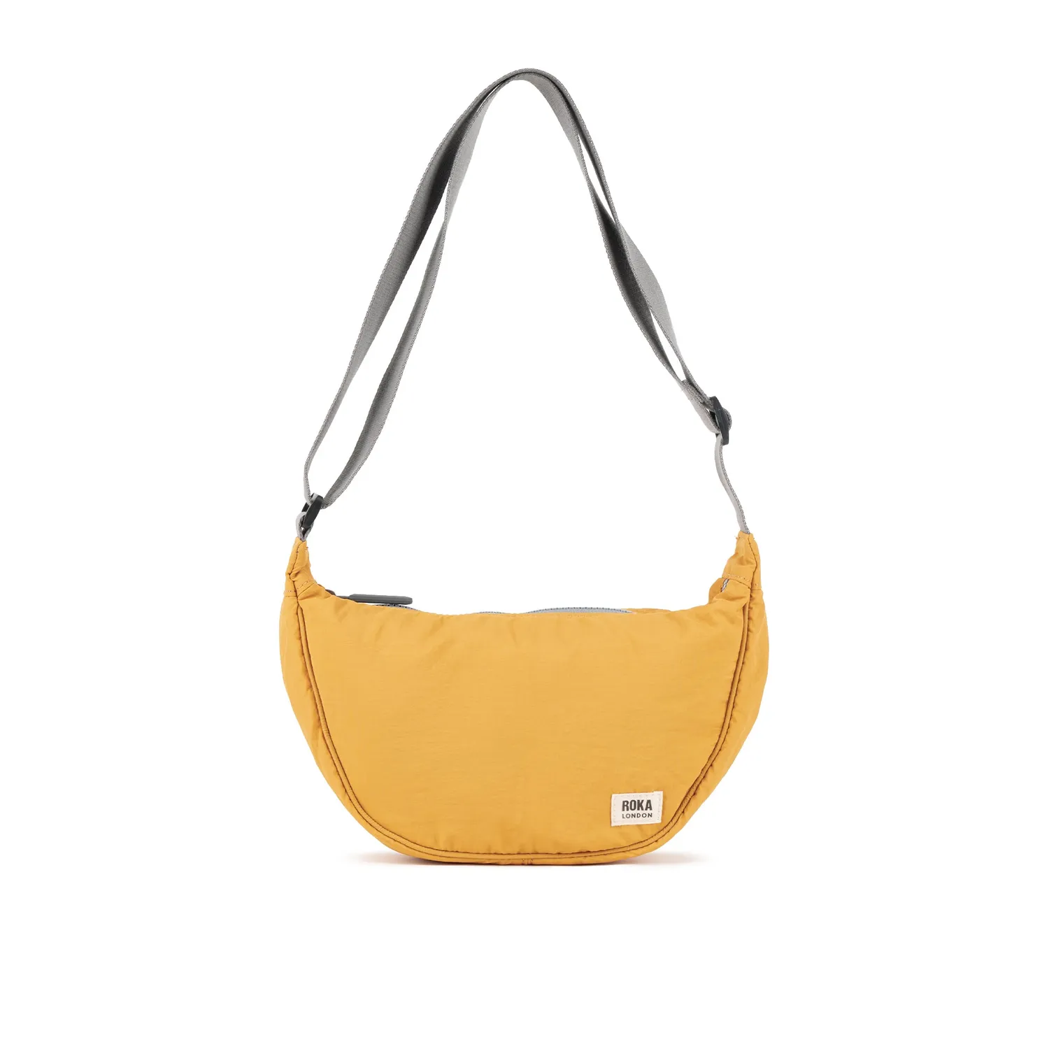 Roka London Farringdon Half Moon taske Small gul puffy