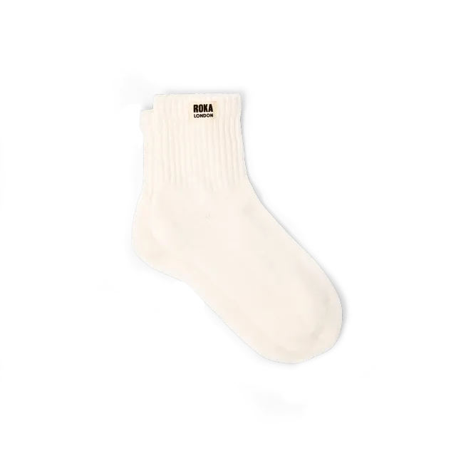 Roka London Windsor crew-sokker Marshmallow stribet