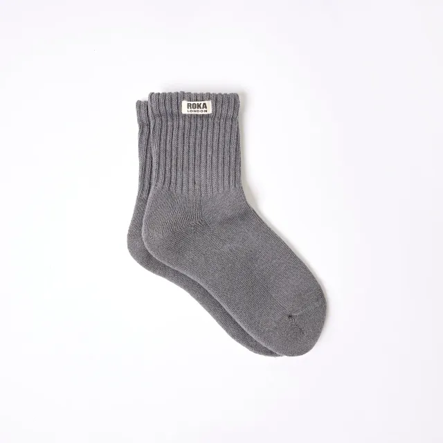 Roka London Windsor strømper smoke 36-42 økologisk bomuld