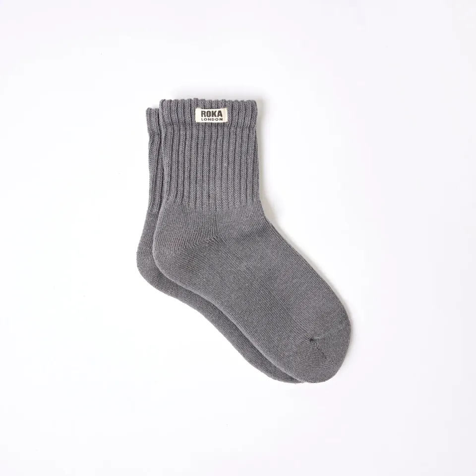 Roka London Windsor strømper smoke 36-42 økologisk bomuld