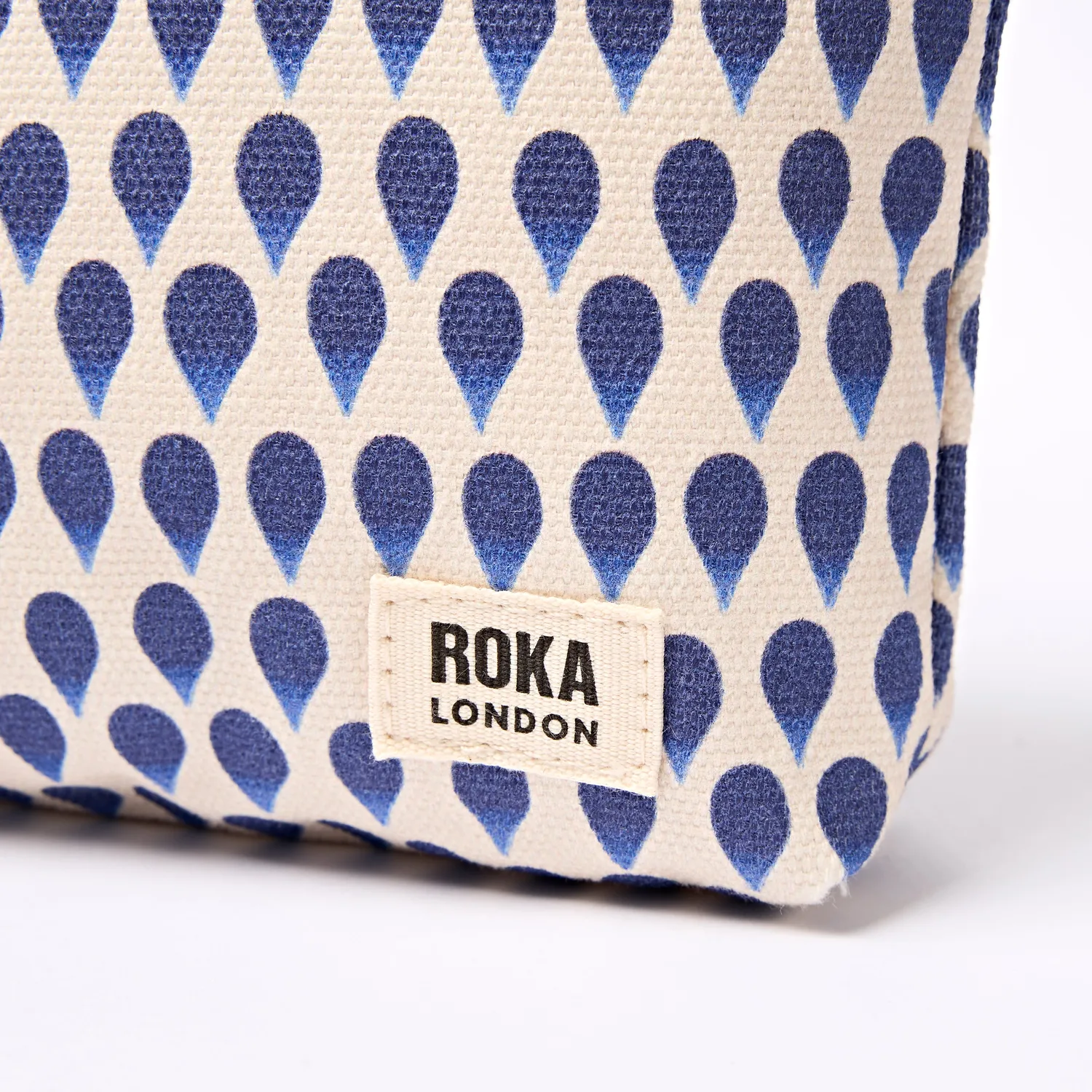 Roka London Maida pouch denim rain indigo small