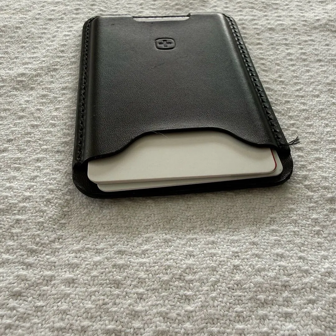 Swissgear Snapp MagSafe kortholder sort læder RFID