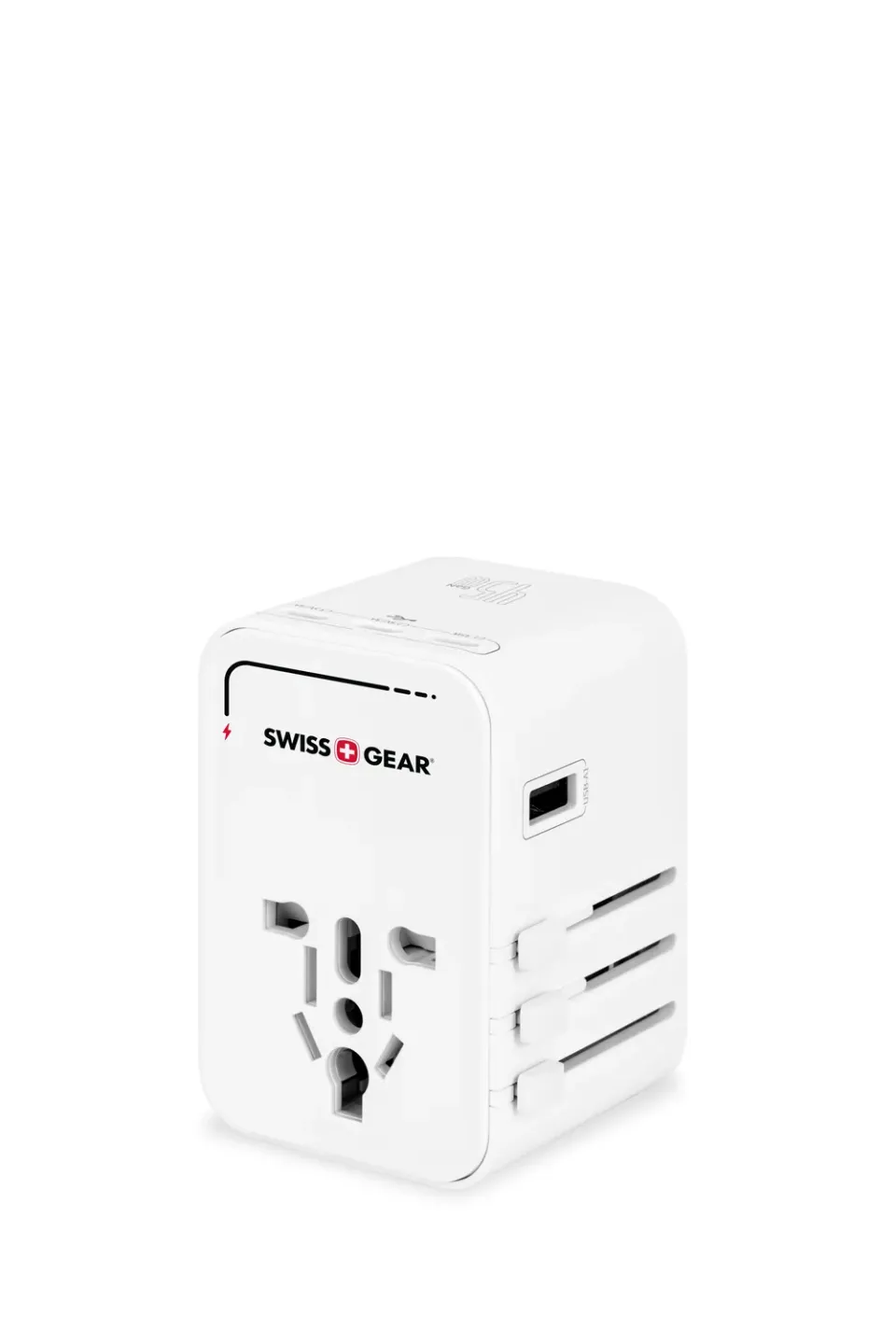 SWISSGEAR Worldwide Travel Adapter rejseadapter hvid med USB-C
