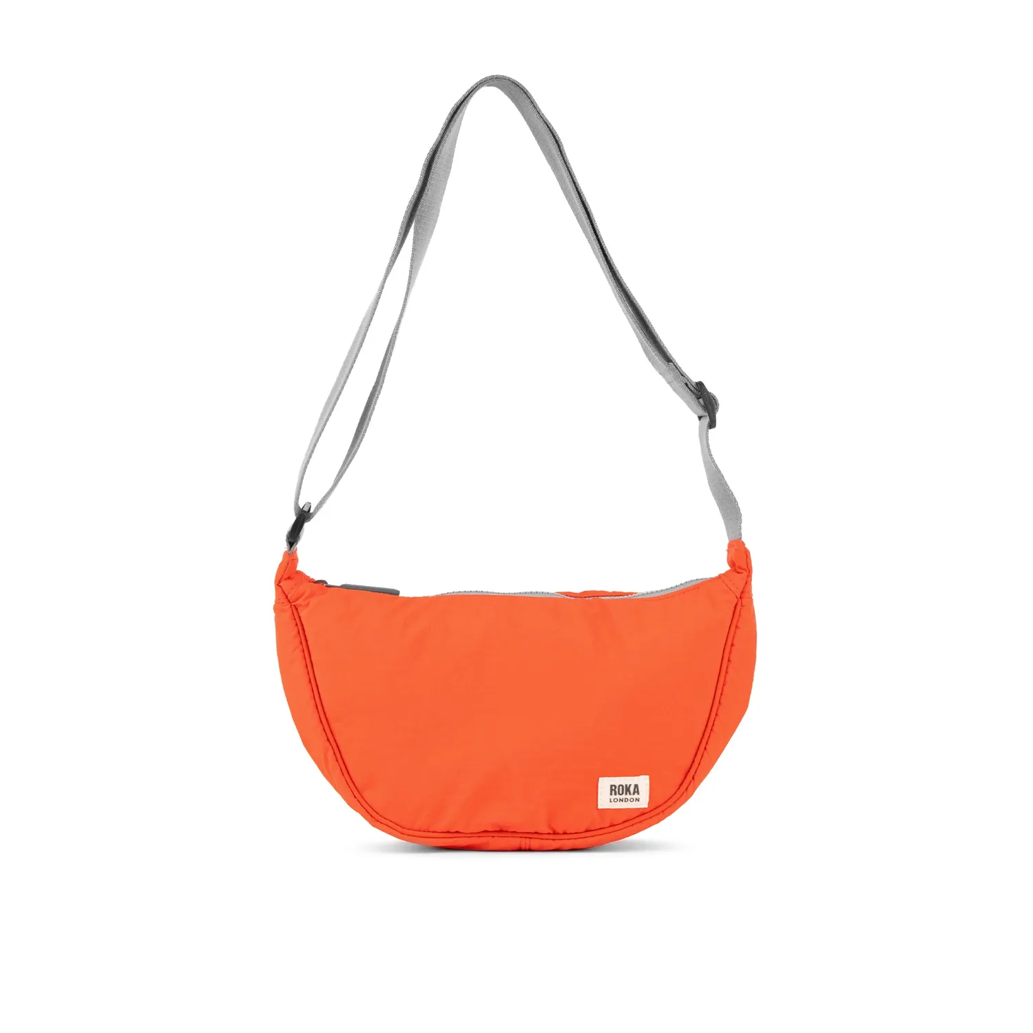 Roka London Farringdon Half Moon skuldertaske Small tangerine