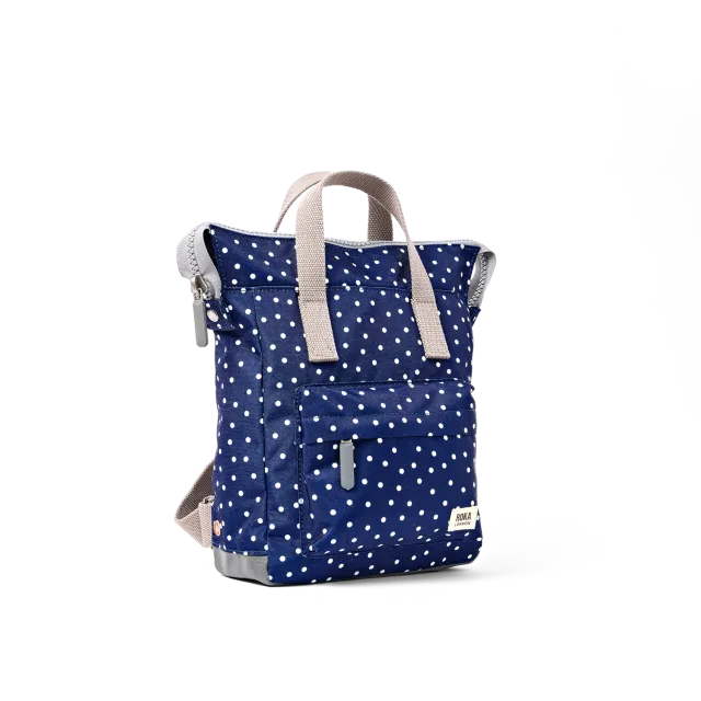 Roka London Bantry Navy Polka Dot rygsæk Small 7,4 liter