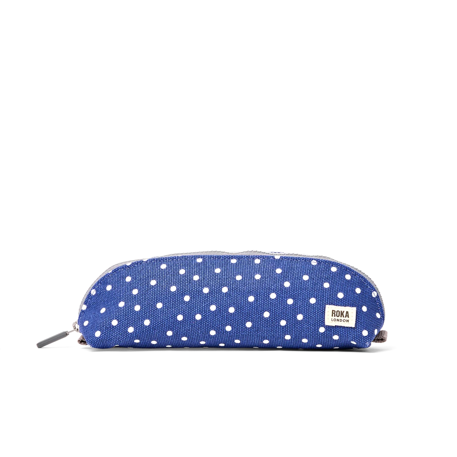 Roka London Tate Small pung Navy Polka bomuldslærred