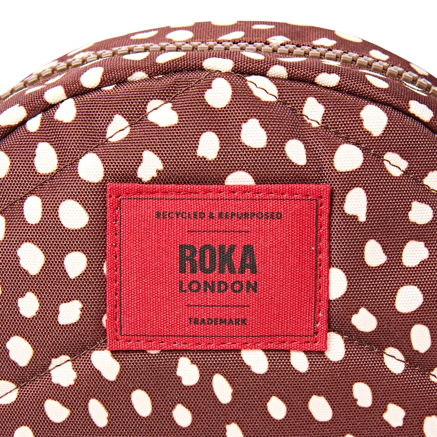 Roka London Paddington crossbody taske Brown Dot Small rund