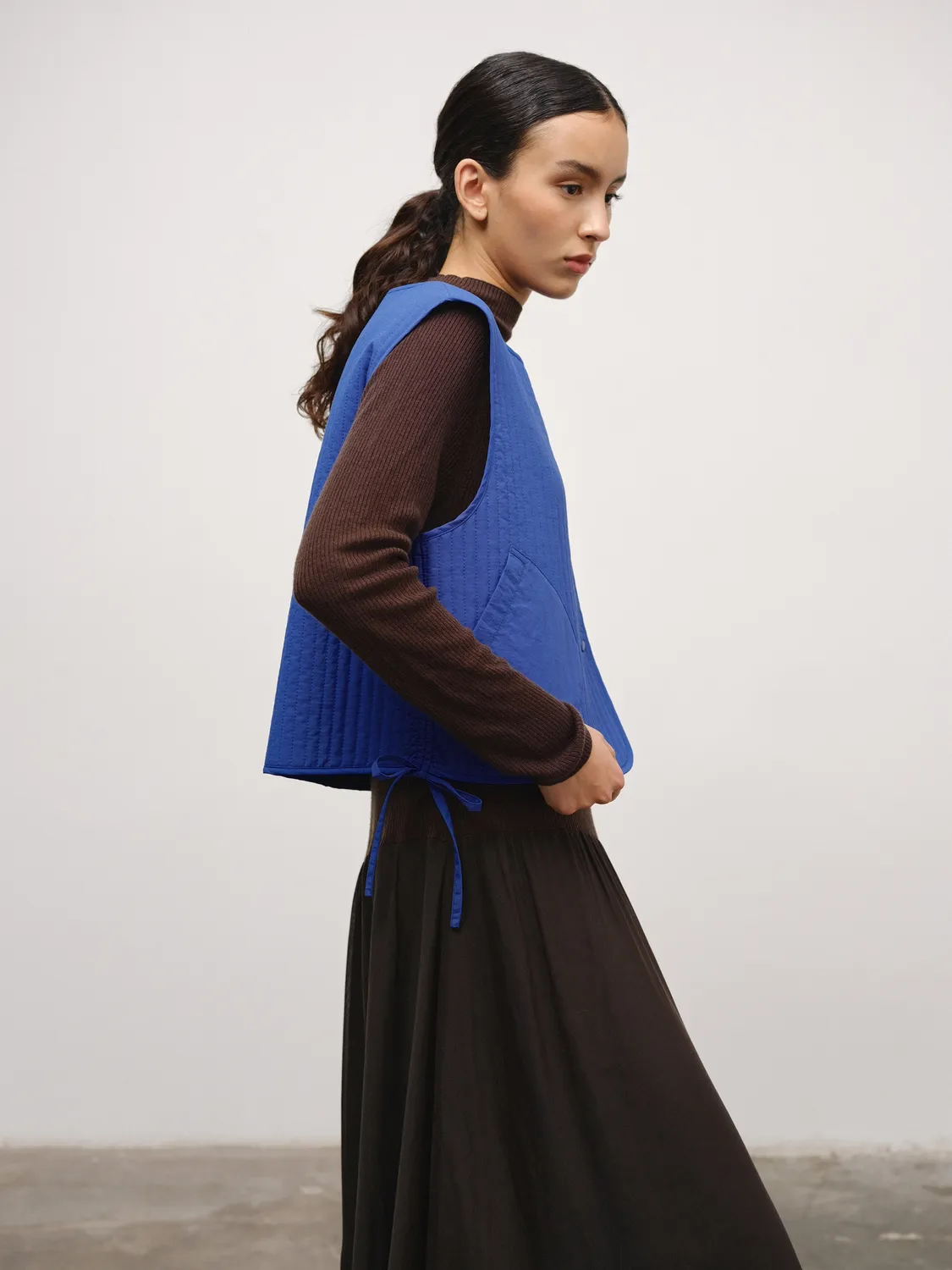 Ölend Padded quiltet vest Cobalt blue onesize