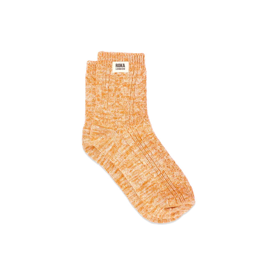 Roka London Wallace Burnt Orange crewsokker EU 36-42