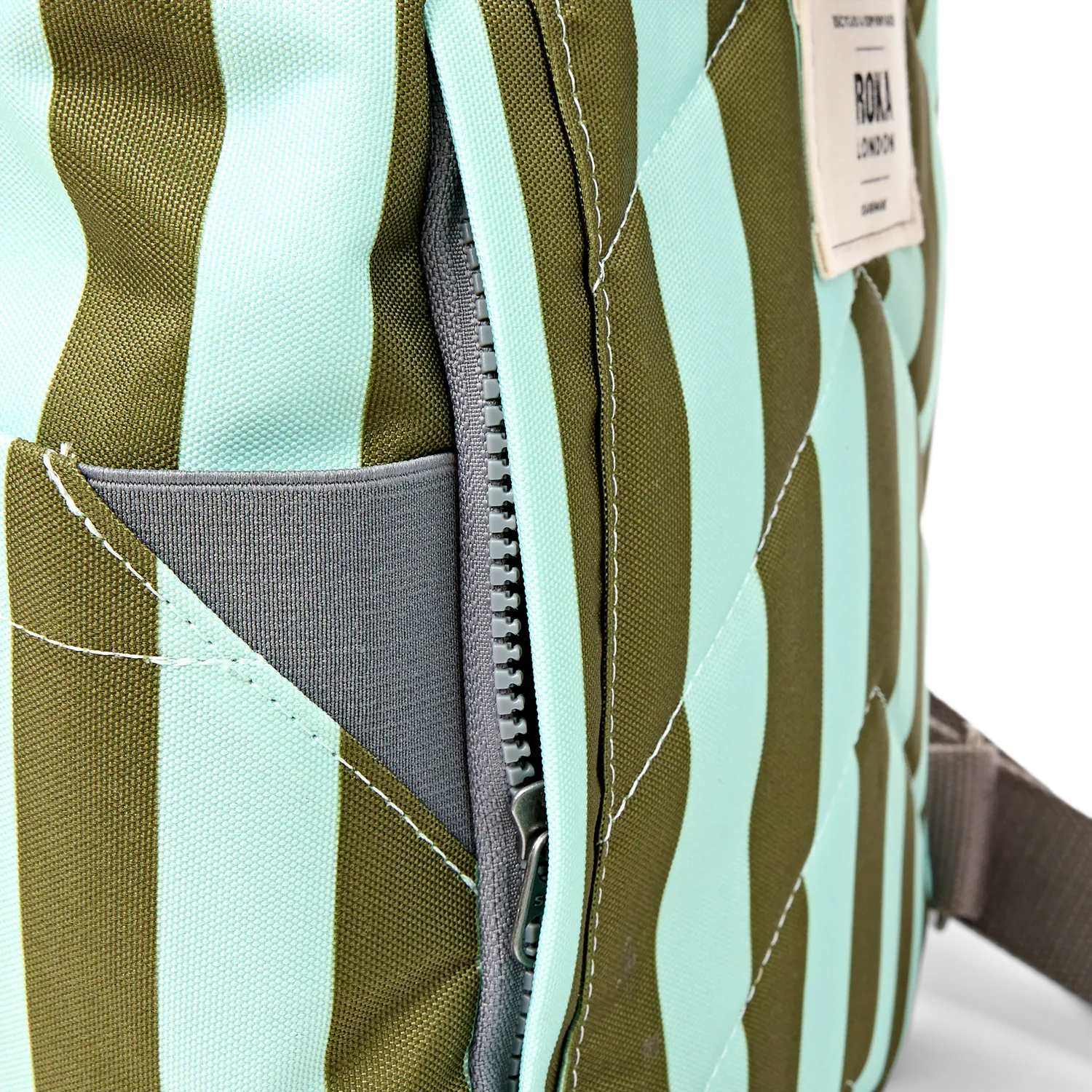 Roka London Canfield roll top rygsæk S moss stripe