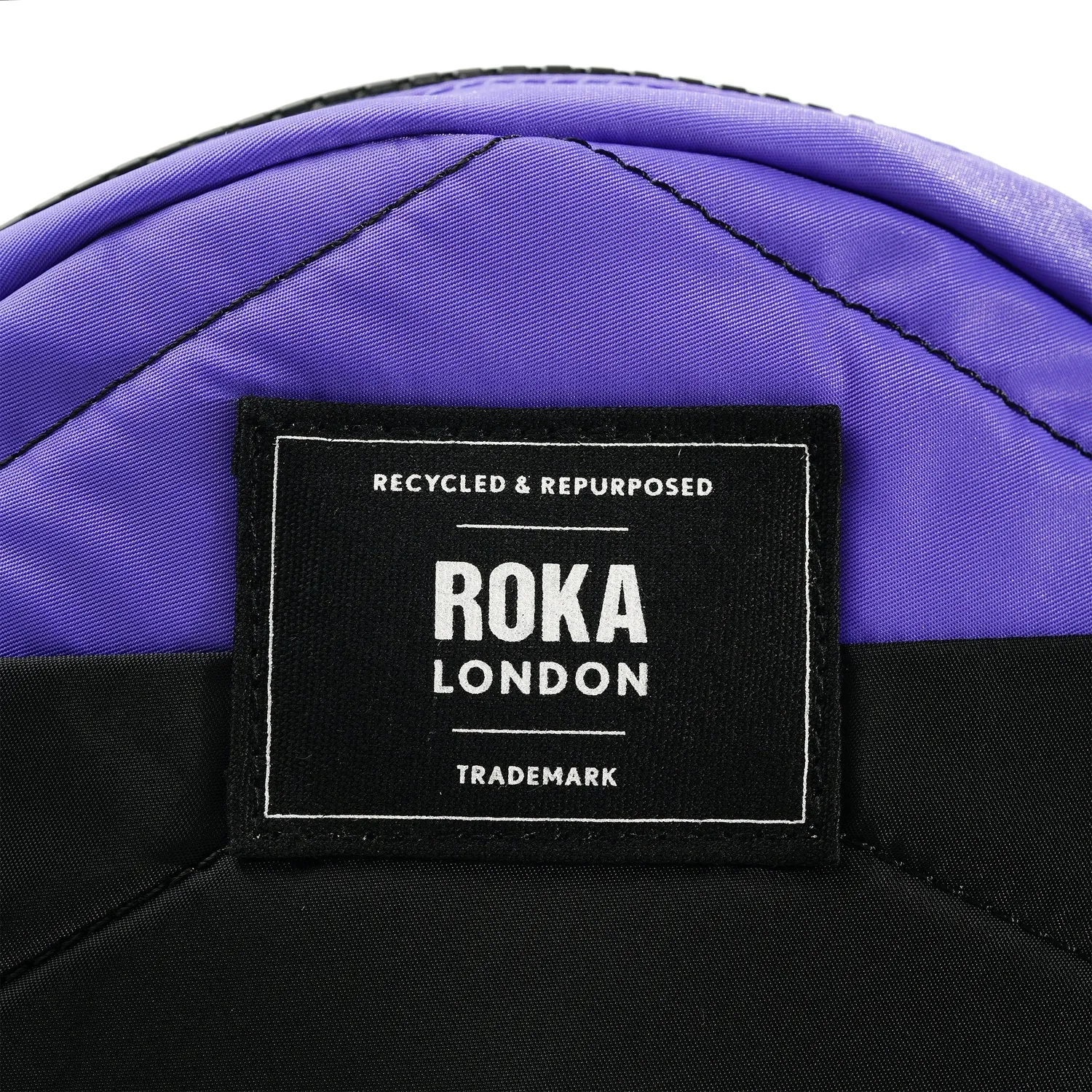 Roka London Paddington B crossbody taske small sort lilla nylon