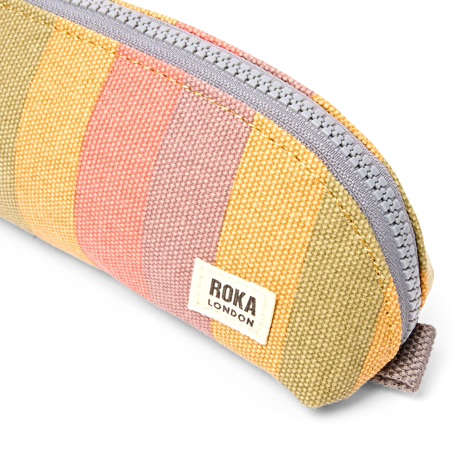 Roka London Tate pouch Faded Multi Stripe bomuld