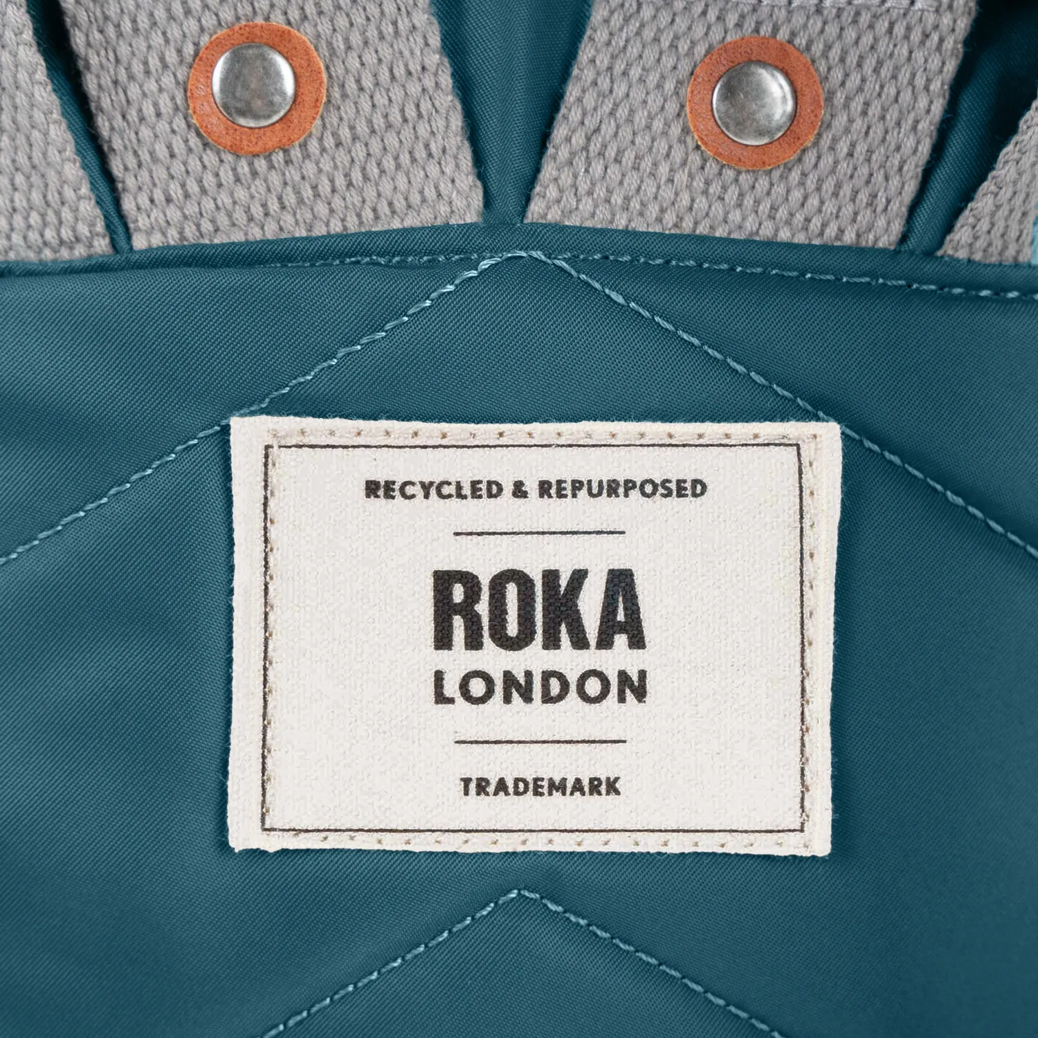 Roka London Canfield rygsæk teal nylon vandafvisende large
