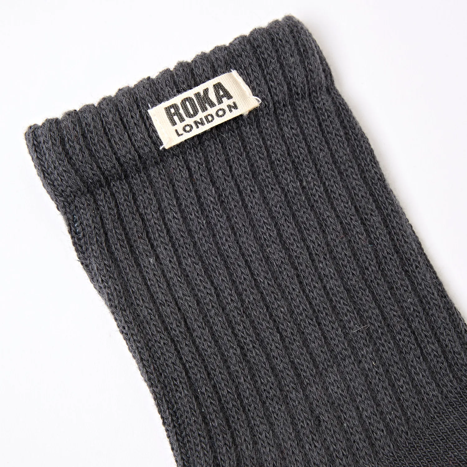 Roka London Windsor Crew strømper Faded Black 40-48