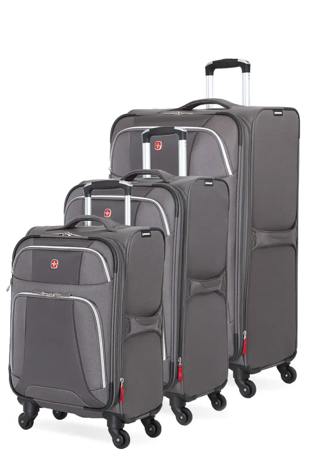 SwissGear 7362 kuffertsæt grå 3 dele spinner udvidelig