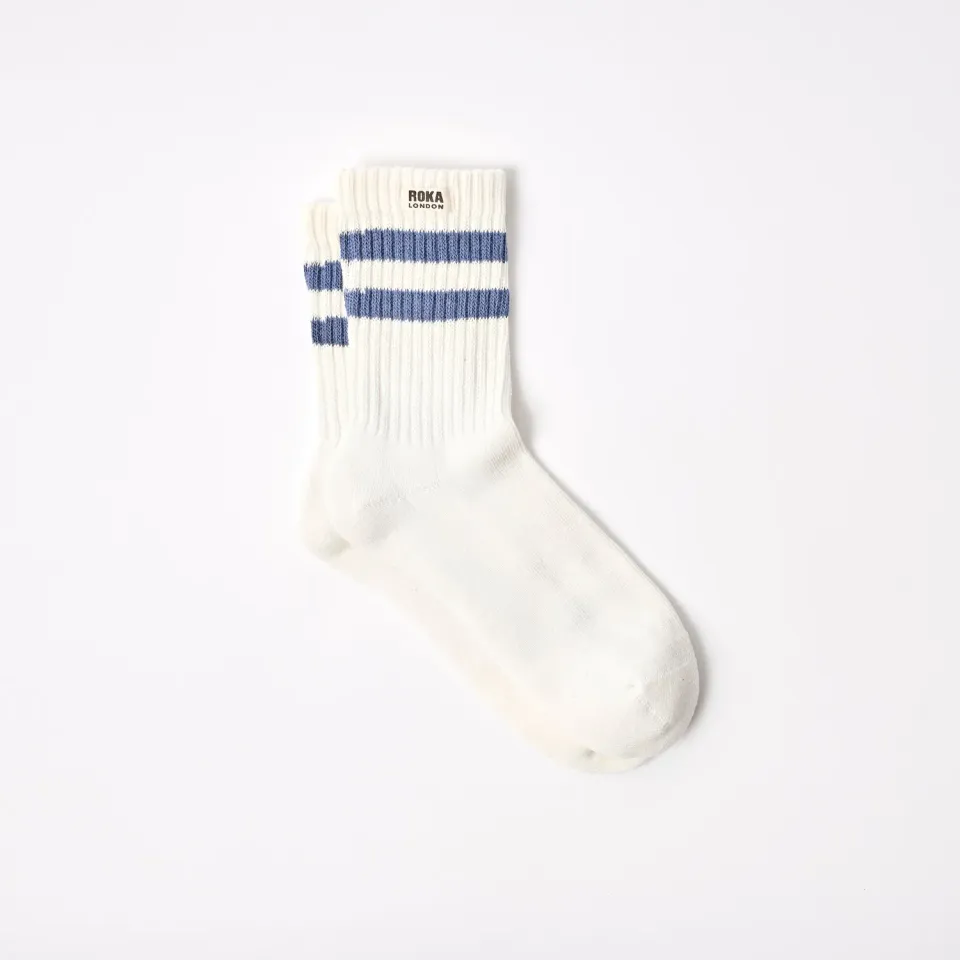 Roka London Windsor herre strømper coastal blue økologisk bomuld
