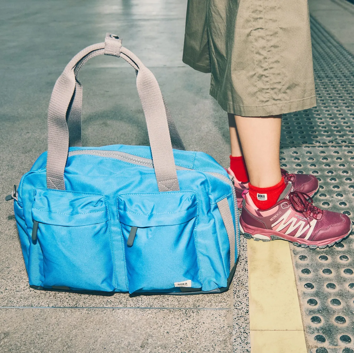 Roka London Gatwick Small duffel bag Malibu Blue weekendtaske