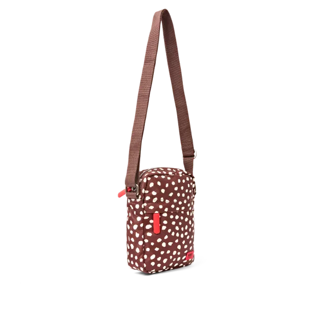 Roka London Bond crossbody taske Small Brown Dot polstret