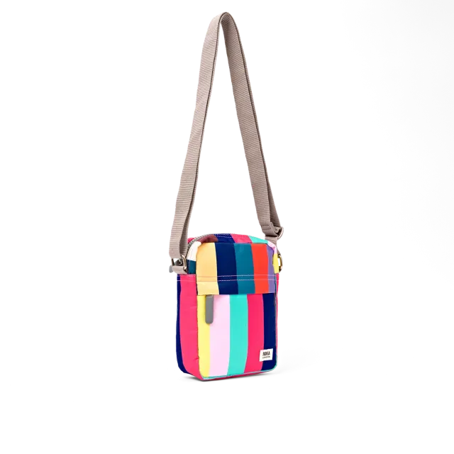 Roka London Bond Pocket crossbody taske Small Wide Multi Stripe