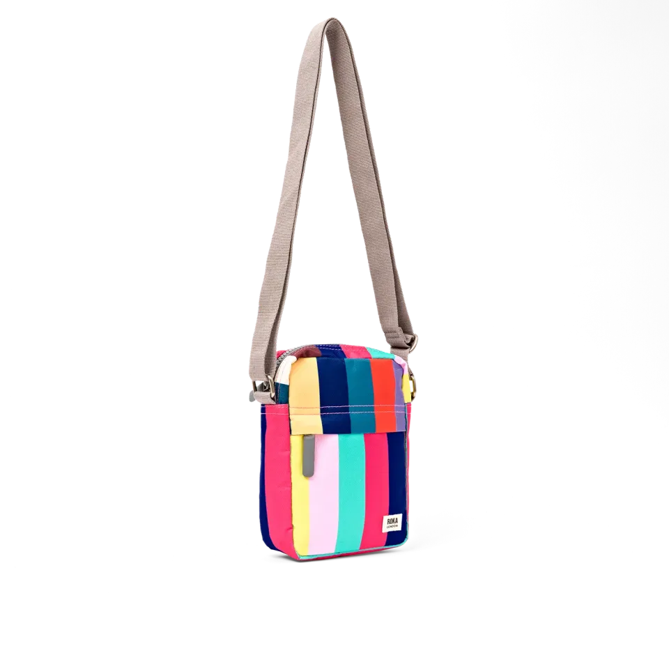 Roka London Bond Pocket crossbody taske Small Wide Multi Stripe