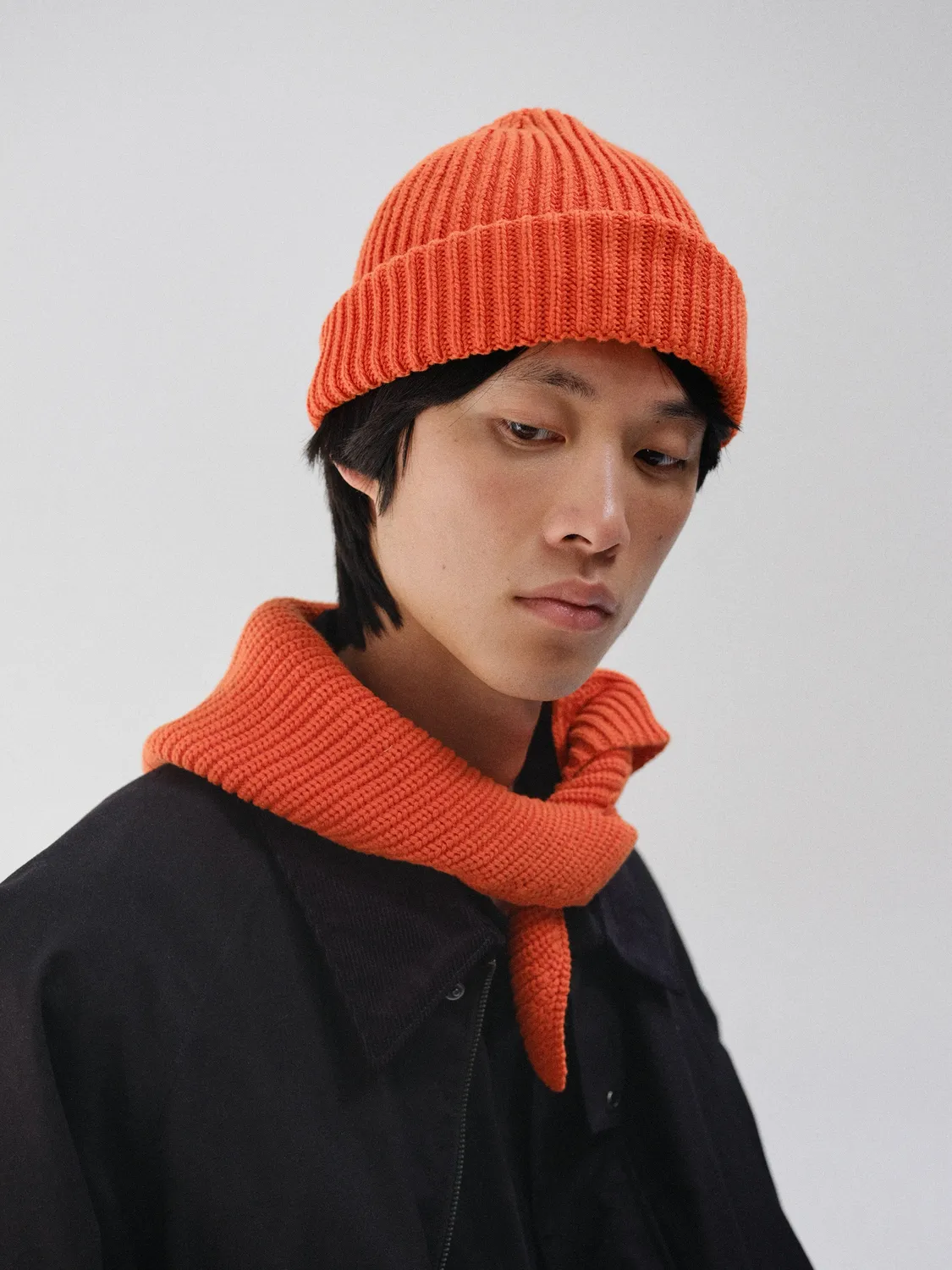 Ölend Beanie hue coral økologisk bomuld
