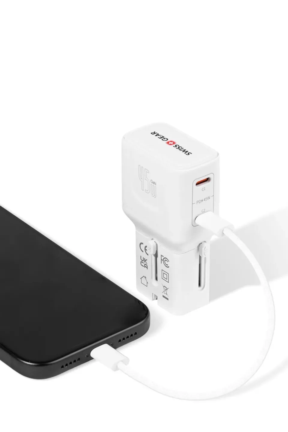 Swissgear Worldwide Fast Charger oplader hvid GaN