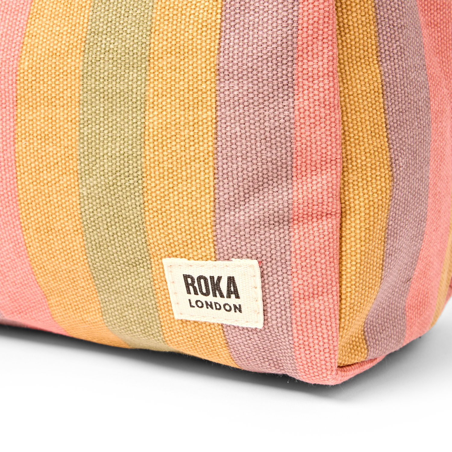 Roka London Maygrove toilettaske Small faded stripe bomuld