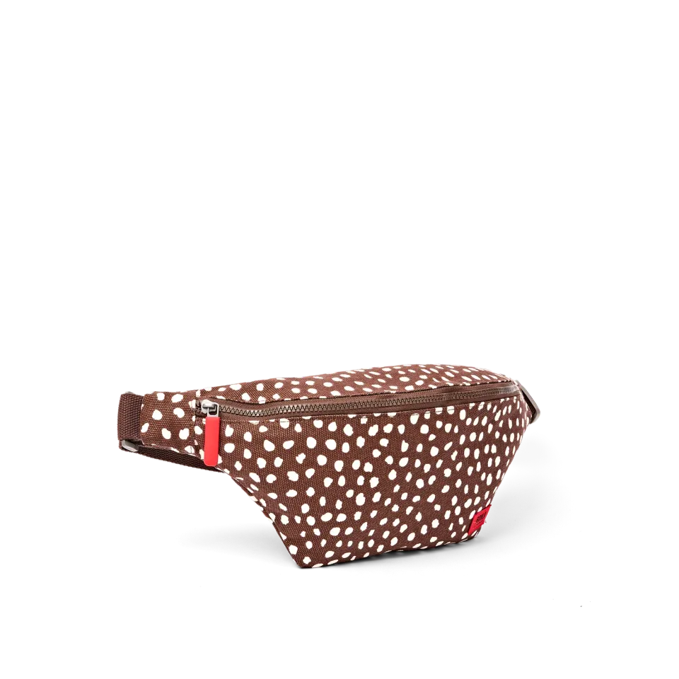 Roka London Mill Hill small bæltetaske brown spot 3,7 liter