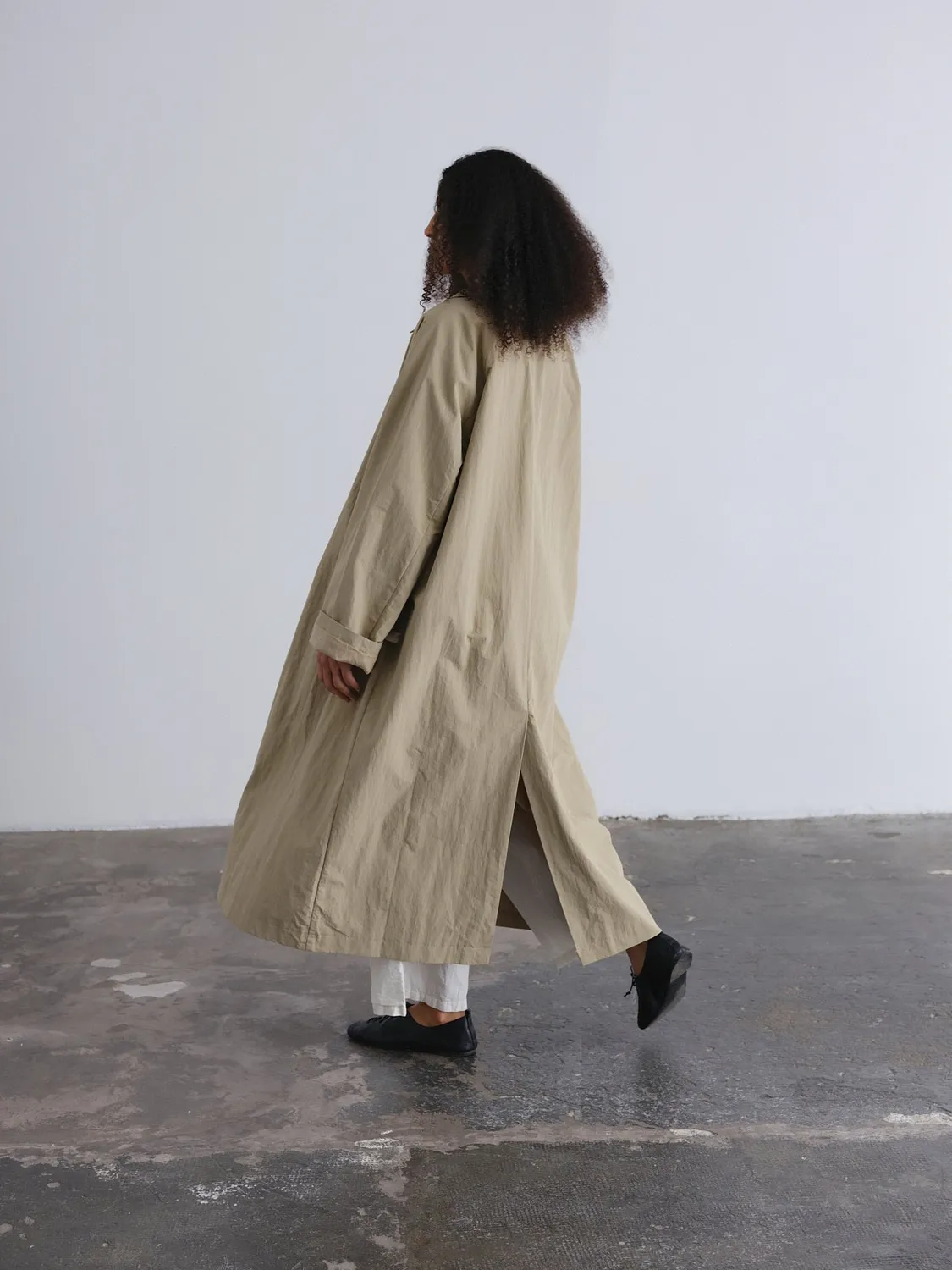 Ölend Trench trenchcoat Stone XS/S oversize