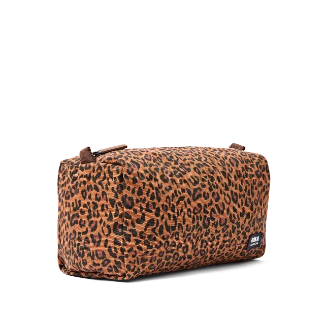 Roka London Maygrove toilettaske Leopard Mini Small canvas