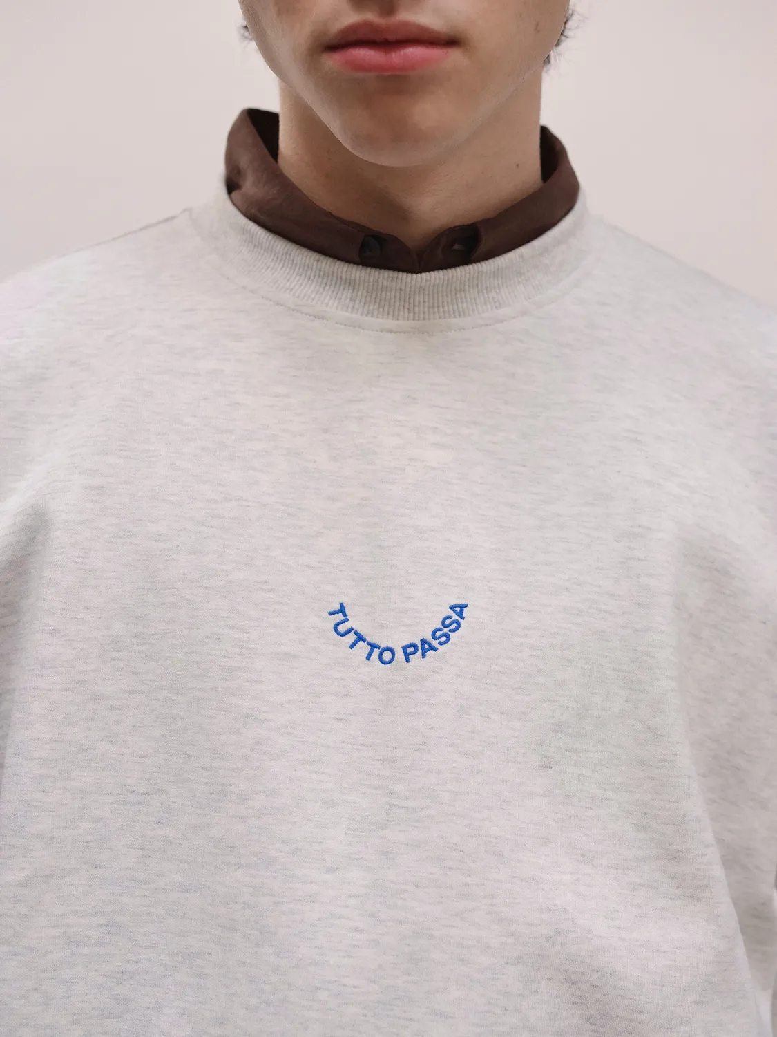 Ölend Tutto Passa sweatshirt grå relaxed fit bomuld