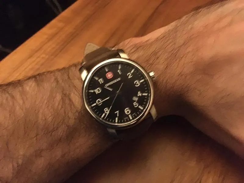SWISSGEAR Legacy herreur sort læder 100m