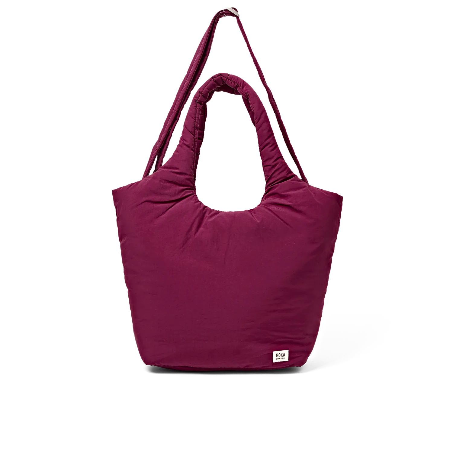 Roka London Oxford Medium skuldertaske merlot polstret laptoprum