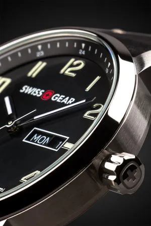 SWISSGEAR Legacy herreur sort læder 100m