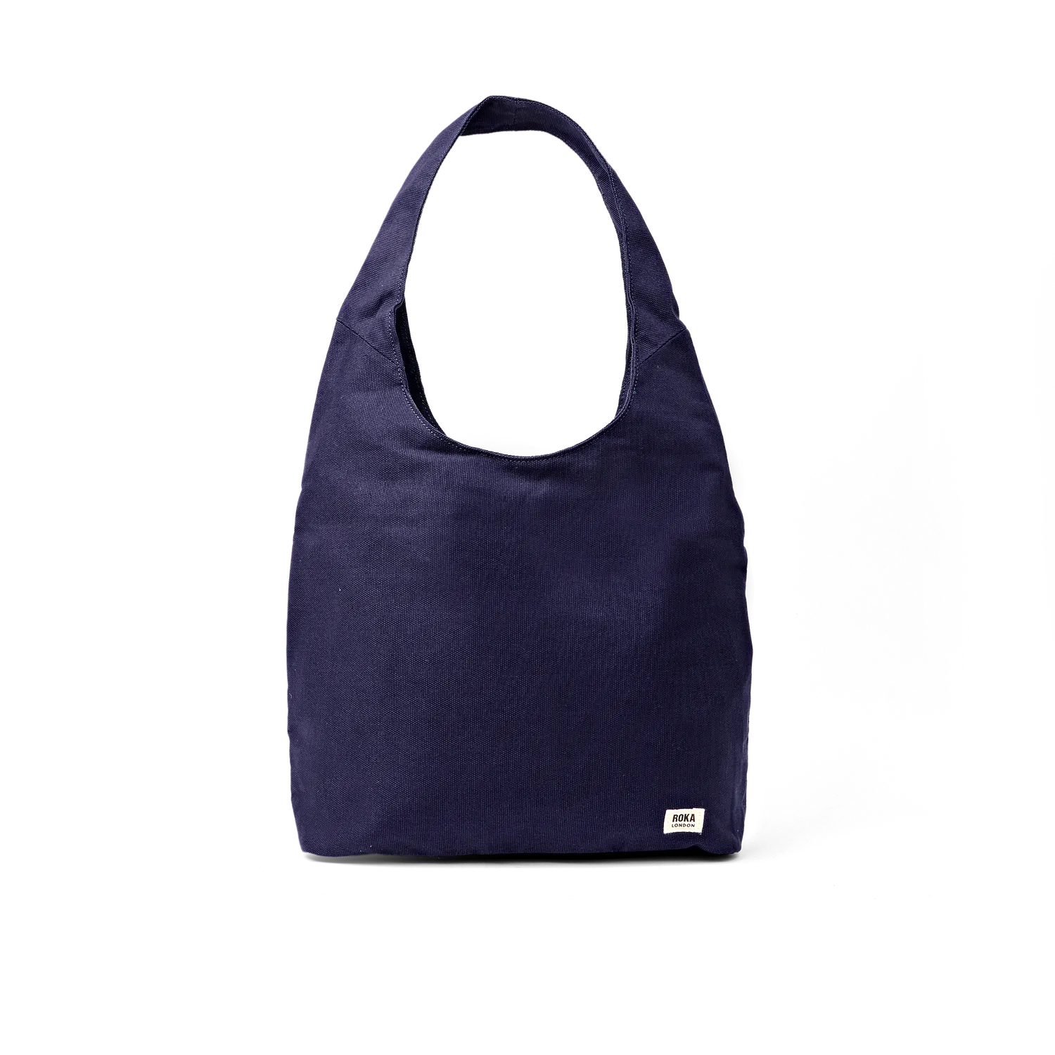 Roka London Hoxton skuldertaske Navy Blue Large canvas