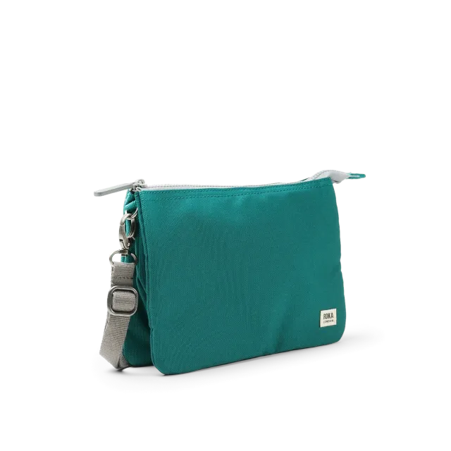 Roka London Carnaby XL crossbody taske teal aftagelig rem