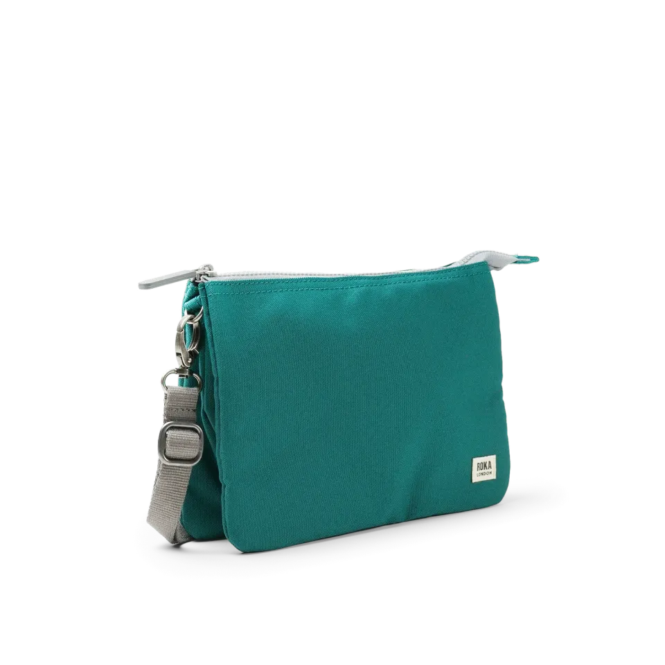Roka London Carnaby XL crossbody taske teal aftagelig rem
