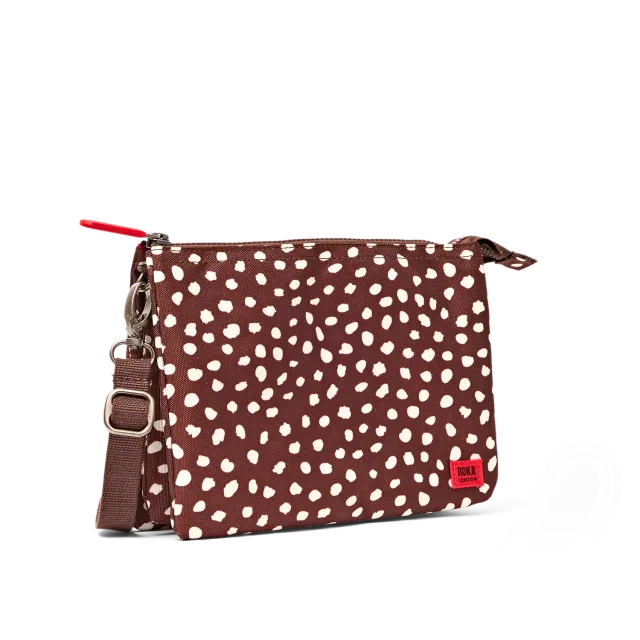 Roka London Carnaby Crossbody skuldertaske Brown Dot XL med kortrum
