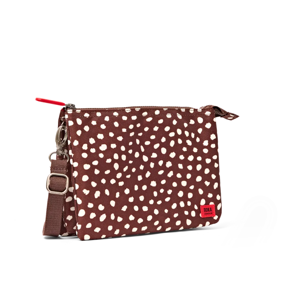 Roka London Carnaby Crossbody skuldertaske Brown Dot XL med kortrum