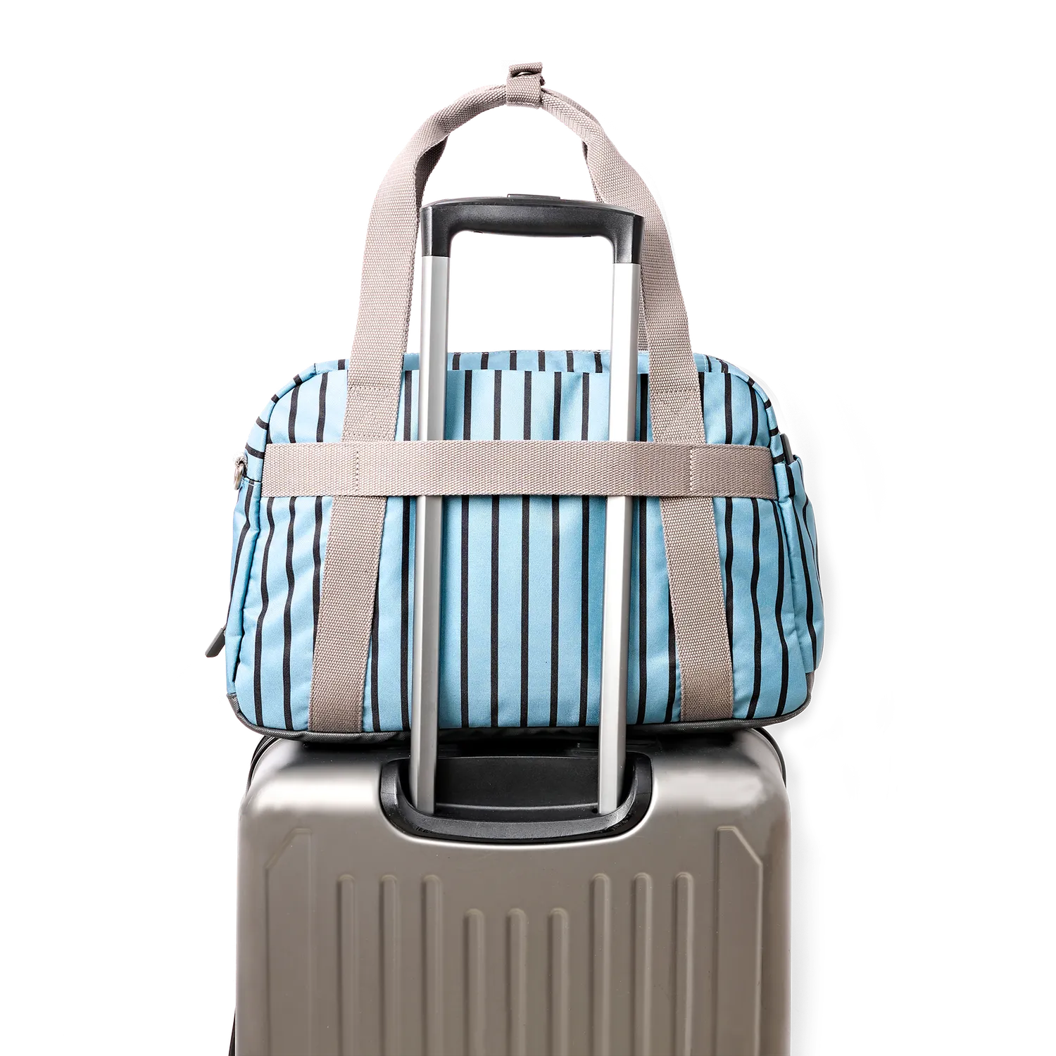 Roka London Gatwick duffel taske Blue Stripe med laptoprum