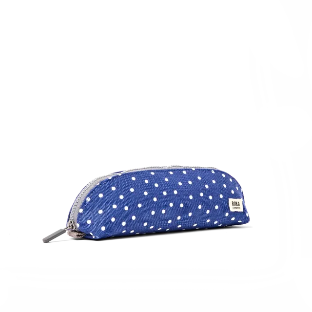 Roka London Tate Small pung Navy Polka bomuldslærred