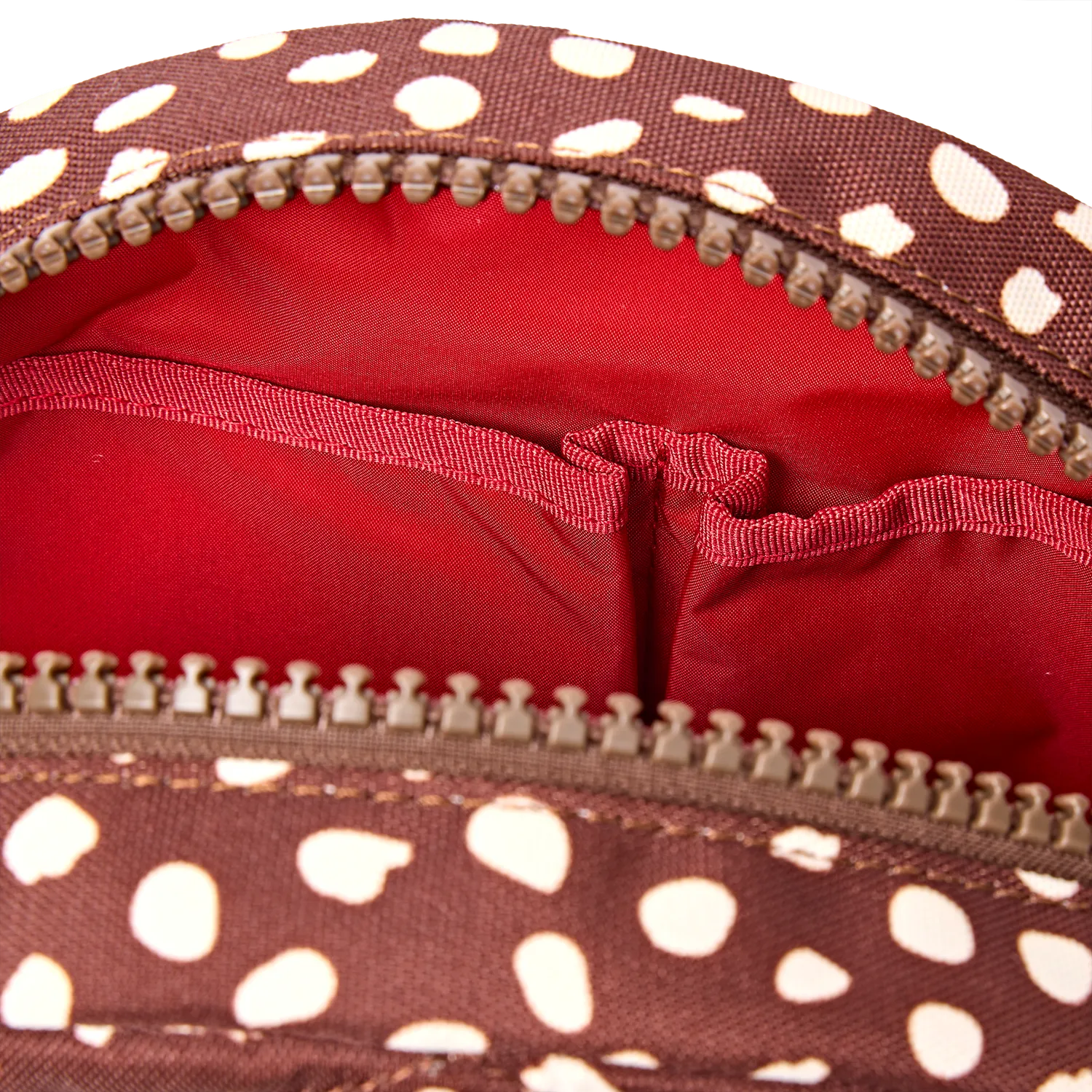 Roka London Paddington crossbody taske Brown Dot Small rund