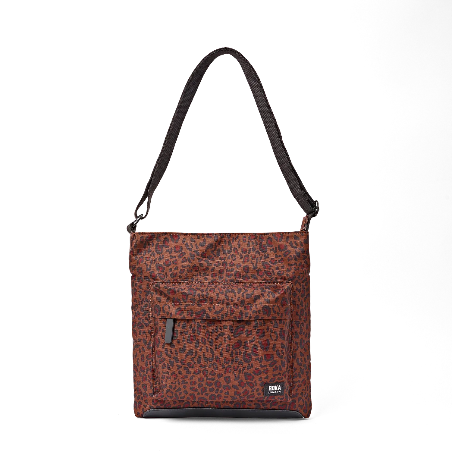 Roka London Kennington Crossbody skuldertaske Corn Mini Leopard Medium